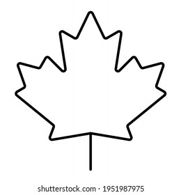 Vector Maple Leaf Outline Icon Design
