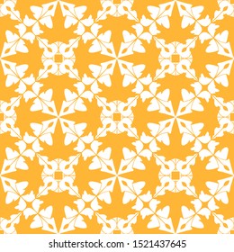 Vector maple leaf seamless pattern. Symmetrical pattern with autumn orange leaves. Elegant simple vintage style. Great autumn pattern for wrapping paper design, textile, tile, backdrop, decor
