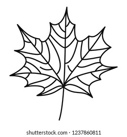 Vector Maple Leaf. Silhouette Isolated On White Background.