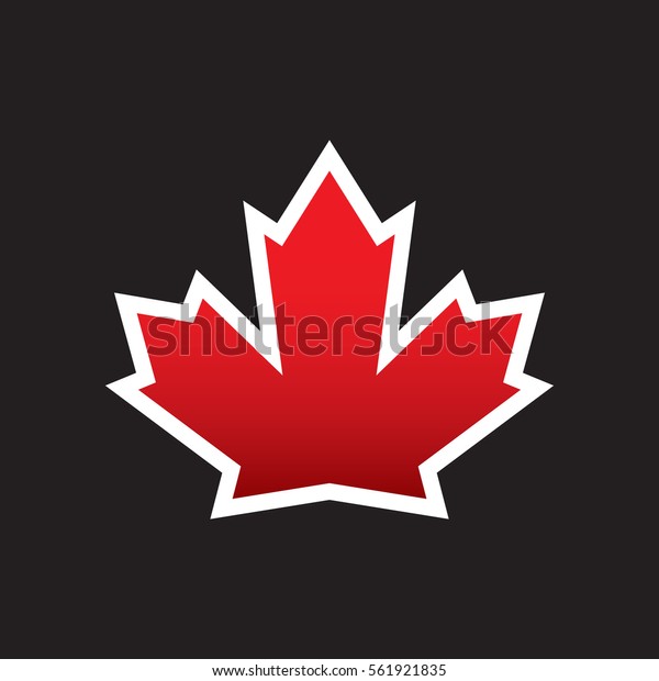 Vector Maple Leaf Thick Border This Stock Vector (Royalty Free) 561921835