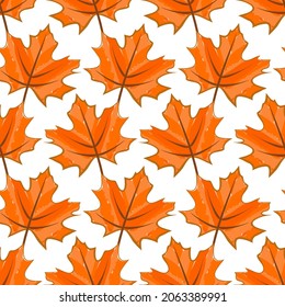 Vector - maple leaves, watercolor illustration, seamless pattern. 