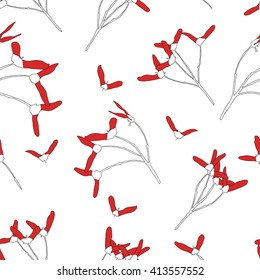 Vector maple seeds seamless pattern.