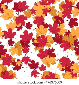 Vector maple yellow an orange flat leaves.