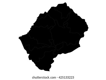 Vector map-Lesotho country on white background.