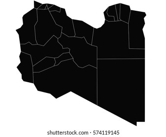Vector map-libya country on white background