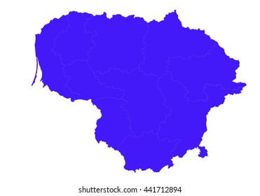 Vector map-lithuania country on white background.