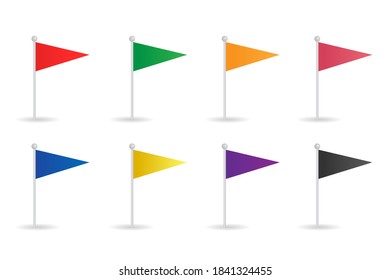 vector mapmaker set, pin location, flag set