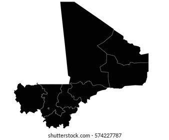 Vector map-mali country on white background