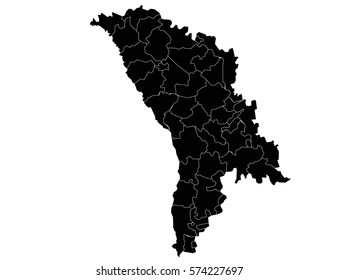 Vector map-moldova country on white background