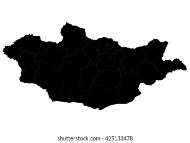 Vector map-Mongolia country on white background.