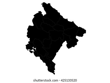 Vector map-Montenegro country on white background.