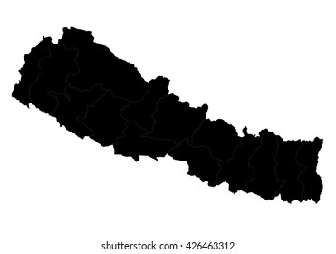 Vector map-nepal country on white background.