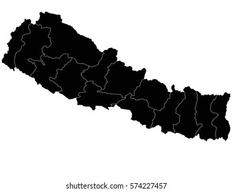 Vector map-nepal country on white background