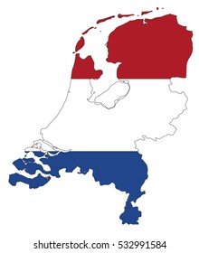 Vector map-netherland country on white background