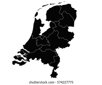Vector map-netherland country on white background