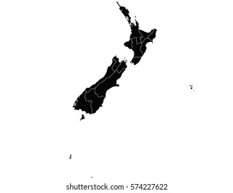 Vector map-new Zealand country on white background