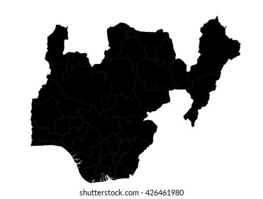Vector map-nigeria country on white background.