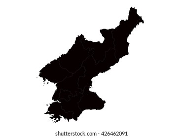 Vector map-north Korea country on white background.