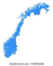 Vector map-Norway country