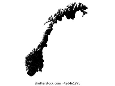 Vector map-norway country on white background.