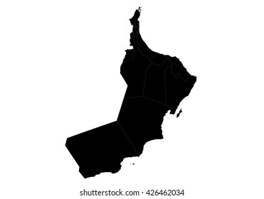 Vector map-oman country on white background.