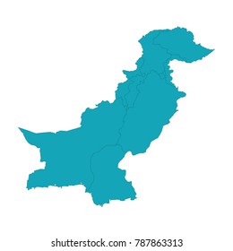 Vector map-pakistan country, Pakistan vector map with color gradient and caption on white background. Can be used as element of your infographics or presentation.