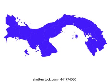 Vector map-panama country on white background. blue color.