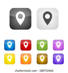 Vector mapping pin icon set