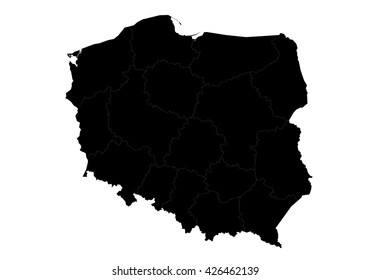 Vector map-poland country on white background.