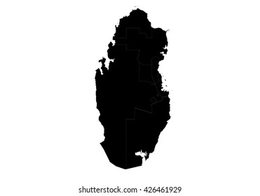 Vector map-qatar country on white background.