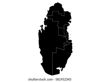 Vector map-qatar country on white background