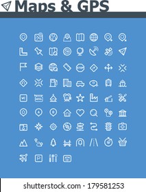 Vector maps and navigation icon set