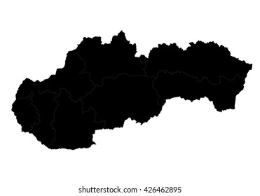 Vector map-slovakia country on white background.