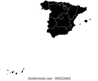 Vector map-spain country on white background