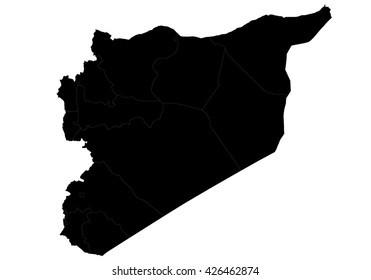 Vector map-syria country on white background.