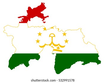 Vector map-tajikistan country on white background
