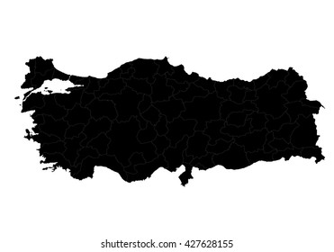 Vector map-turkey country on white background.