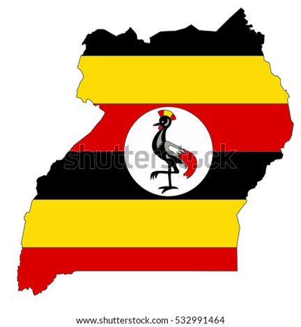 Vector map-uganda country on white background.