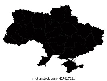 Vector map-ukraine country on white background.
