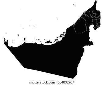Vector map-united Arab Emirates country on white background