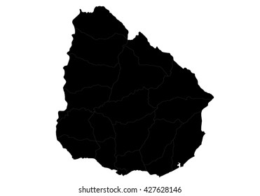 Vector map-uruguay country on white background.