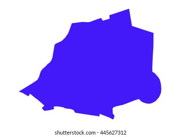 Vector map-vatican  country on white background.  Blue color.