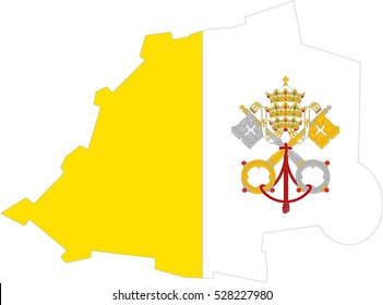 Vector map-vatican country on white background