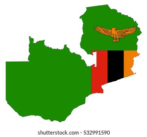 Vector map-zambia country on white background.