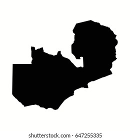 Vector map-zambia country on white background.