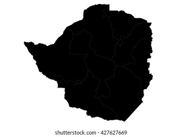 Vector map-zimbabwe country on white background.