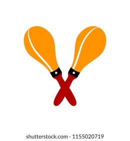 Vector Maracas Icon Isolated On White Background