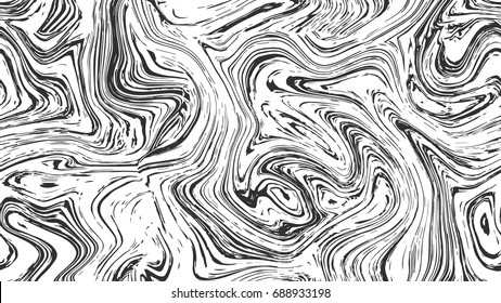 Vector marble abstract seamless pattern in the ebru style. Black and white texture, wood pattern background. eps 8 