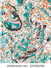 Vector marble backgroun. Liquid Ink Marble Cover Template. Magazine Cover. Ebru abstract art