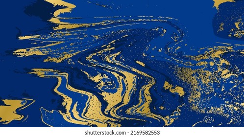 Vector marble blue and gold texture